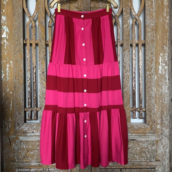 MDS STRIPES KNIT CLAIRE TIE TANK KNIT TIERED SKIRT MARK D SIKES SIZE 1 #56 DRESS - Picture 5 of 10